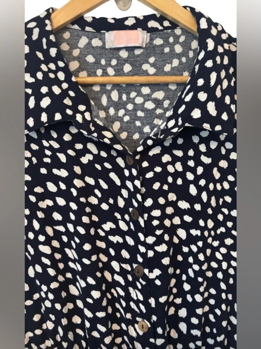 C+D+M nvy & wht polka dt s\s shrtdrss WM 1X preppy comfy casual